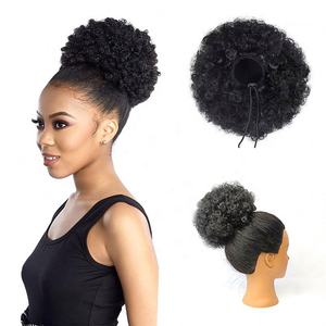Amygirl Factory Vente en gros de queues de cheval afro à cordon, chignon bouclé crépu, cheveux synthétiques, chignon bouclé - Product Image 2
