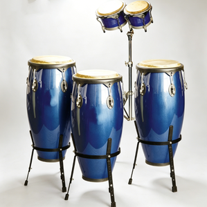 Venta al por Mayor de Fábrica: Exquisito Juego de Congas y Bongos Azules con Borde Negro - Product Image 2