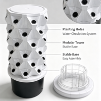 Réservoir d'eau mobile de 60 L, tour d'aéroponie et d'hydroponie en forme d'ananas, système de plantation sans sol en matériau ABS pour la maison et la ferme