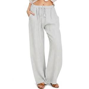 <span class=keywords><strong>Ropa</strong></span> <span class=keywords><strong>de</strong></span> Lino <span class=keywords><strong>de</strong></span> Tallas Grandes para Mujer, Pantalones <span class=keywords><strong>de</strong></span> Lino Casuales <span class=keywords><strong>de</strong></span> Moda con Cintura Alta Elástica y Cordón Ajustable para Mujer - Product Image 2