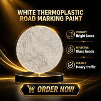 Peinture thermoplastique blanche pour marquage routier, séchage rapide, revêtement acrylique pour chaussée, 20 % de billes de verre internes pour port et entrepôt