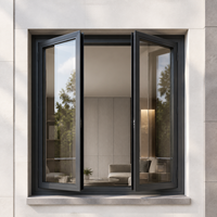 Fenêtres en aluminium anti-effraction pour maisons modernes, résistantes au vent, verre bleu pour villa et balcon