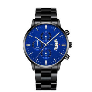 カスタムメイドブランド、あなただけのスリムゴールドクォーツ腕時計、メンズステンレススチールクロノグラフウォッチケース、ラグジュアリーファッションイエロー - Product Image 2