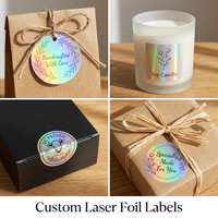 Etiqueta Adhesiva Reflectante con Logotipo Personalizado, Brillante, Impermeable, Cortada a Troquel, Película Holográfica Láser para Etiquetas de Embalaje