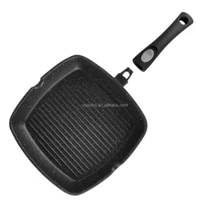 28cm Grill Grill Bratpfanne Dessini Doppel Antihaft quadratische Bratpfannen & Grill pfannen mit abnehmbarem Griff