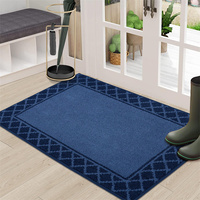 Tapis d'entrée intérieur noir absorbant l'eau, à rayures touffetées, antidérapant, lavable, résistant aux taches, adapté aux animaux domestiques