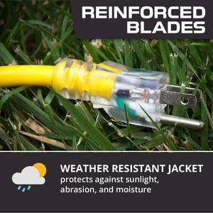 Nema 5-15p 5-15r מואר סוף סוף לנו חוט retractable 50ft 12awg 125v נחושת sjtww עמיד למים חיצוני כבד הרחבה כבדה - Product Image 4