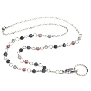 Glass bead Barque Pearl Lanyard Colar Longo Para Mulheres Employee Keys ID Card Badge Holder Óculos Cadeia Jóias de Luxo