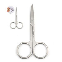 Ensemble de ciseaux à cuticules droits en acier inoxydable pour hommes et femmes, pour les poils du visage, des sourcils, du nez, de la moustache et des oreilles