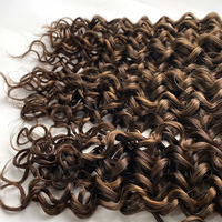 # Extensions de cheveux humains bruts bouclés 4/613, cuticules alignées, 100% cheveux humains bruts, bouclés Fumi, bouclés rebondissants, longueur étirée 26-36 pouces