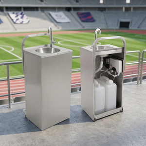 Fregadero de Cocina de Acero Inoxidable, Lavabo Portátil para Cocina Exterior, Estación Portátil de Lavado de Manos, Fregadero Portátil - Product Image 1