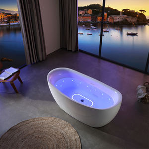 Kapalı serbest duran akrilik küvet banyo yalnız yalnız ıslatma küvetler süzgeç yapay taş oteller banyo - Product Image 4