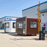 Kiosque de sécurité modulaire résistant aux intempéries en acier anticorrosion avec auvent rétractable pour villa et accès au parking