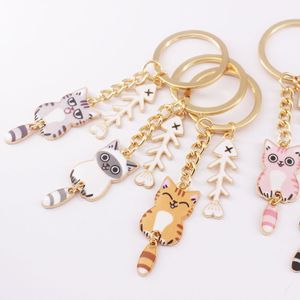 Llaveros de Gato de Dibujos Animados Súper Lindos 2026, Llaveros Divertidos para Mujer con Adorno de Gato y Espina de Pescado en Metal Dorado - Product Image 2