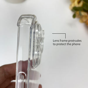 <span class=keywords><strong>Coque</strong></span> de téléphone portable transparente en TPU et PC anti-chute et anti-jaunissement pour iPhone 11 12 13 14 15 Pro Max - Product Image 2