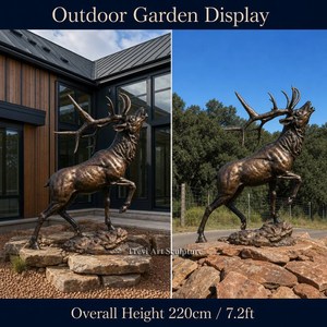 Scultura in bronzo a grandezza naturale di alce per esterni, statua da giardino rustica stile western, produttore all'ingrosso, trofeo, <span class=keywords><strong>arte</strong></span> <span class=keywords><strong>della</strong></span> fauna selvatica - Product Image 6