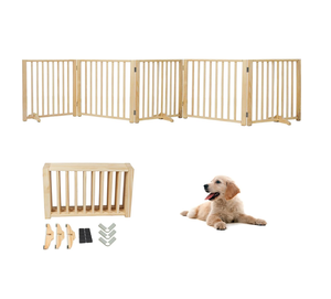 Barrière en bois autoportante pour animaux de compagnie, barrières pour chiens pour portes, portes pour chiens pour la maison, porte pour chiens pour escaliers clôture de sécurité intérieure - Product Image 1