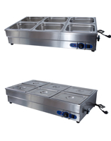 Équipement de cuisson de table GRT-SB6T, chauffe-plats chaud, 6 bacs, bain-marie avec robinet d'eau