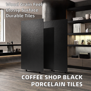 Suelo Decorativo para Cafetería, Porcelana Esmaltada Brillante, Diseño Negro, Antibacteriano, Moderno, 600x600mm - Product Image 2