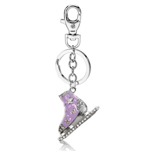 Bling cristal strass patinage sur glace chaussure porte-clés hiver neige Sport métal porte-clés patins à glace porte-clés breloque cadeau <span class=keywords><strong>Ski</strong></span> porte-clés - Product Image 3
