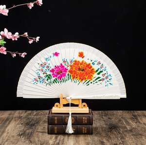 Grosir kustom Logo genggam pola digambar pada bahasa Spanyol dicetak kipas tangan kayu lipat untuk hadiah pernikahan yang dipersonalisasi - Product Image 6