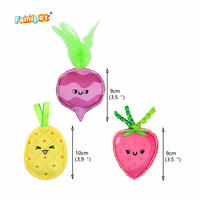 Jouet en peluche doux et froissé pour chaton, série fruits colorés sur le thème du printemps, personnalisé par le fabricant Famipet, avec herbe à chat
