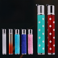 Briquet à gaz butane rechargeable personnalisé, moderne, haut de gamme, en métal fin, créatif, coupe-vent, pour femmes