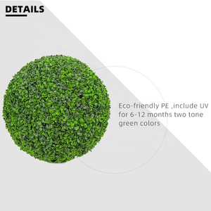 Meilleure vente de plantes suspendues en plastique de différentes tailles Oh ARts 50cm boule d'herbe topiaire en buis artificiel - Product Image 4