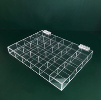 Boîte de rangement personnalisée en acrylique transparent à 30 compartiments, présentoir de bureau multi-compartiments à grille carrée pour boucles d'oreilles, bagues, bijoux, tampons et perles