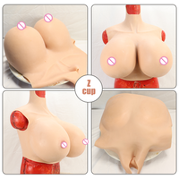 Vêtements LGBTQ+ : Poitrine en silicone réaliste, bonnets Z, formes de seins artificiels volumineux pour travestissement homme-femme, costume de travesti.