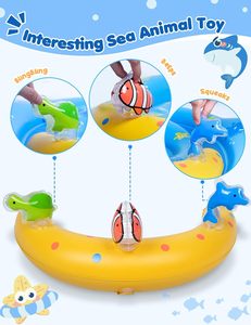 Lamicall Inflatable PVC bé hồ bơi <span class=keywords><strong>Float</strong></span> odsf05 Toddler bơi với chơi giao diện điều khiển Cá Heo Cá Hề rùa đồ chơi cho <5 hành khách - Product Image 3