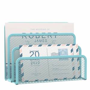 Metal <b>Mesh</b> Letter Holder Mail Sorter Post Rack Envelope Organiser Document Stand Desk File Storage Display Slots - Product Image 2