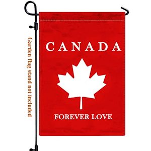 Drapeau de jardin personnalisé double face en toile de jute, style Canada, bannière décorative pour pelouse extérieure, décoration d'événements festifs - Product Image 1