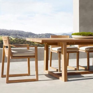 <span class=keywords><strong>Table</strong></span> <span class=keywords><strong>et</strong></span> <span class=keywords><strong>chaises</strong></span> d'extérieur en teck massif, durables, imperméables, anti-corrosion, design moderne, pour salon, cour, jardin, hôtel, villa - Product Image 2