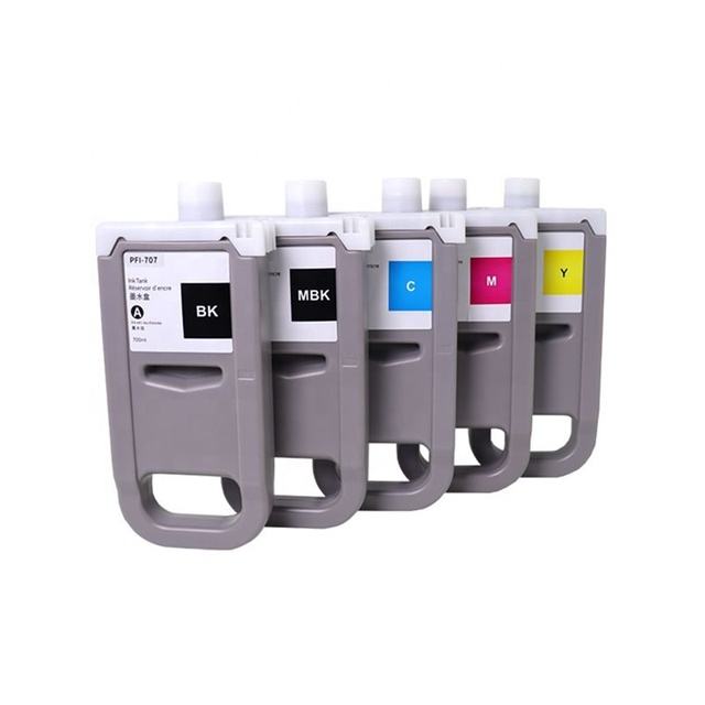 Compatible 5 Colors 700ML PFI 707 PFI-707 PFI707 Ink Cartridge Full With Pigment Ink for Canon IPF 830 840 850 Printer INK