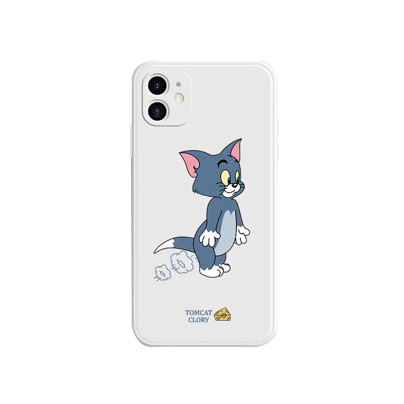 Silicone Anti-Scratch Phone Case 2d Sublimation Cartoon Design Tom Cat and Jerry Mouse Shockproof Phone Back Cover