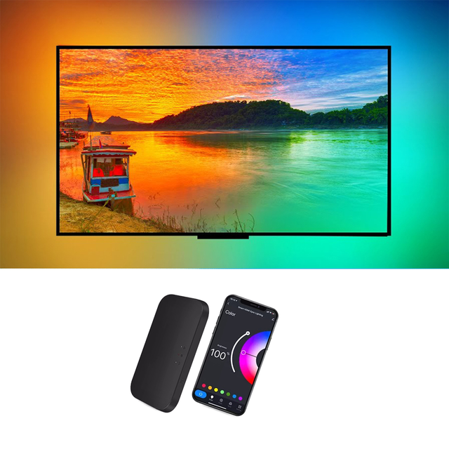 APP Control Smart TV Backlight Kit with LED Ambient Lighting PC Lamp Body Compatible with for HDMI 4K 8K TV