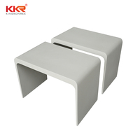 Chaise de salle de bain design en gros, tabouret de douche en pierre artificielle, tabouret de coiffeuse