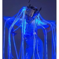 Costume de scène de danse sur le thème du robot GOGO AI avec éclairage LED cyber pour les boîtes de nuit