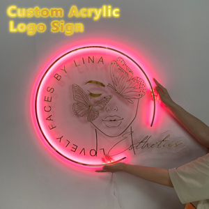 Enseigne Lumineuse LED 3D Personnalisée en Acrylique pour Logo d'Entreprise, Décoration Murale de Salon de Coiffure ou Institut de Beauté - Product Image 2