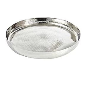 Elegant Stainless Steel Hammered Polished Handmade Serving Platter for Kitchen Hotels Catering Beverage Use-Multifunction - Product Image 3