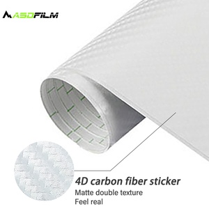 Vinilo Adhesivo para Automóviles ASDFILM 1.52M*28M 4D de Fibra de Carbono Blanco, Películas Protectoras para Automóviles, <span class=keywords><strong>Precio</strong></span> de Fábrica OEM - Product Image 2