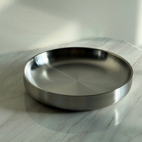 Assiette Ronde en Acier Inoxydable SS304 avec Logo Personnalisé pour Restaurant Hôtel Bol à Dîner Plateau de Service Alimentaire