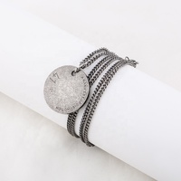 Collier de Couples ancien plaqué argent, pendentif rond en acier inoxydable, numéro 1314, 70cm