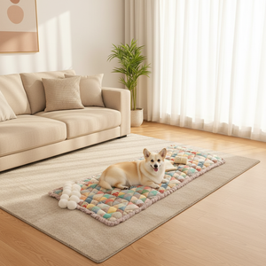 Matelas pour animaux de compagnie mignon <span class=keywords><strong>avec</strong></span> motif <span class=keywords><strong>iris</strong></span> imperméable, coussin pour chien antidérapant et lavable en machine, protection de canapé, matelas pour chat - Product Image 1
