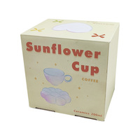 Nouvelles tasses à petit-déjeuner en céramique populaires, motif tournesol macaron, pour lait, cappuccino, café et soucoupes pour restaurants