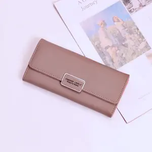 Sanchuan pemegang tas kartu paket uniseks dompet wanita kulit panjang kapasitas besar dompet kartu kredit wanita