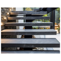 Escalier mono-à-câble haut de gamme en acier inoxydable de qualité marine avec marches en bois Ipe et système de garde-corps à câble pour l'étanchéité des escaliers