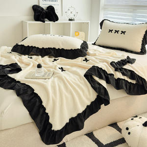 French Lace <strong>Teddy</strong> <strong>Fleece</strong> Blanket, Autumn and Winter Warm Bed <strong>Sheet</strong>, Office Nap Blanket - Product Image 2
