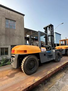 Good Condition High Quality Used TCM FD100 10Ton Forklift 2023 Made in Japan Three-section Portal <b>Frame</b> Engine Gearbox Pump - Product Image 2